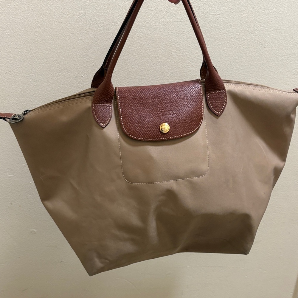 Longchamp Beige and Brown Tote Bag